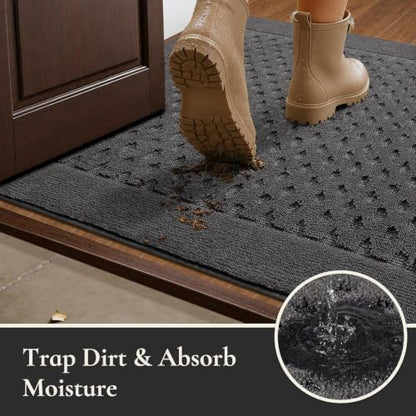 Dirt Trapper Door Mat 36"x 60", Non-Slip Entryway Rugs, Dark Grey - color: Dark Gray, size: 36" x 60"
