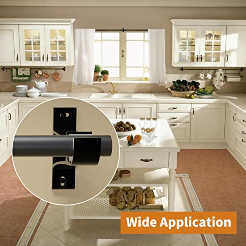 KOLAKO Curtain Rod Bracket, Curtain Rod Holder Hooks for 1 Inch Dia Rod - color: Black, size: Set of 4