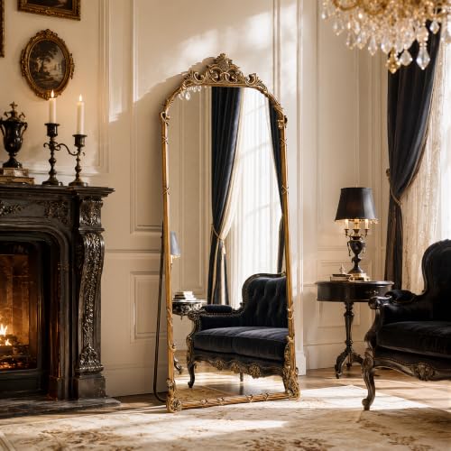 69"x28" Arched Full Length Mirror Vintage Statuary Bronze - color: Statuary Bronze