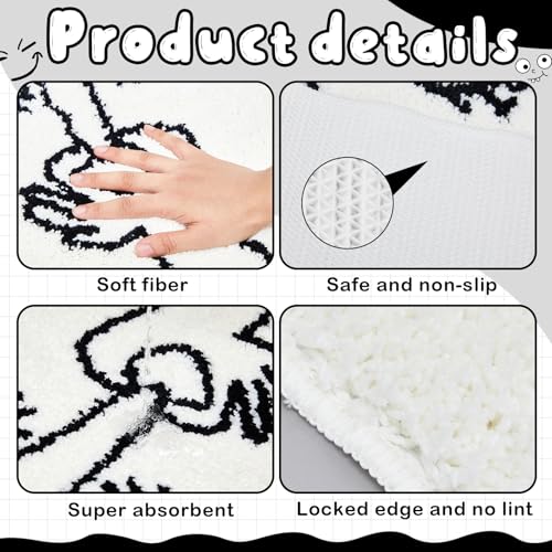 Drydiet U Shaped Toilet Rug Washable Cute Bath Mat 24x20,Stick Figure - style: Bad Smell Humorous