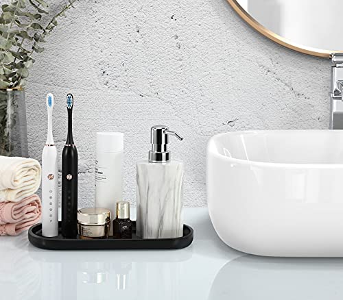 Luxspire 10" Oval Bathroom Tray for Countertop Organizer, Matte Black - color: Matte Black, style: Small