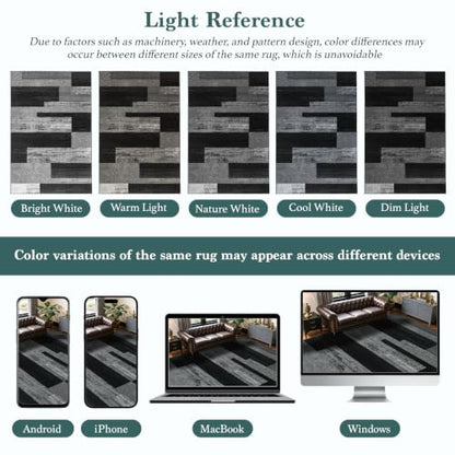 LIANLAM 8x10 Washable Area Rugs for Living Room & Bedroom(8x10,Black&Gray) - color: Black-gray, size: 8' x 10' (Rectangular)