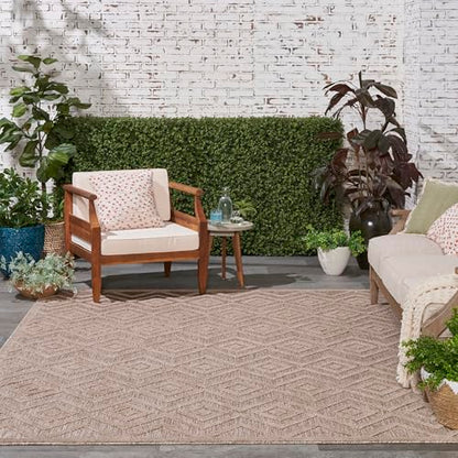 Nourison Home Versatile Natural Beige 7' x 10' Area Rug - Easy Clean, Non Shedding, Bed Room, Living Room, Dining Room, Kitchen (7' x 10') - color: Natural Beige, size: 7' x 10' (Rectangular)