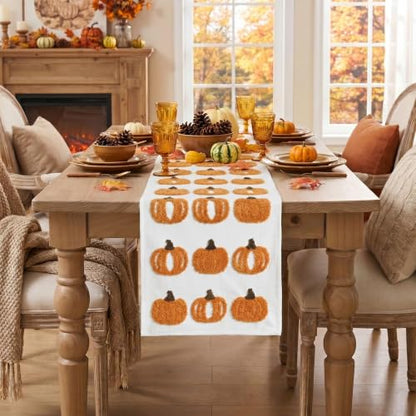 Artoid Mode 3D Chain Embroidery Soft Fall Table Runner 13x72 Inch