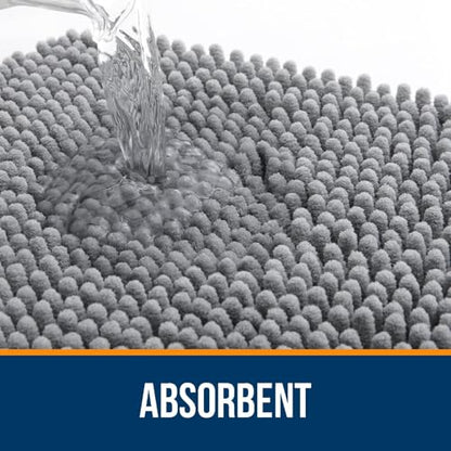 OLANLY Toilet Rugs U-Shaped 20x20, Soft Absorbent Chenille Contour Rugs - color: Grey, size: 20" X 20" Contour Rug