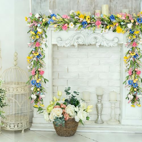 6ft Easter Garland - Spring Garland with Egg and Mixed Berry - color: Easter02