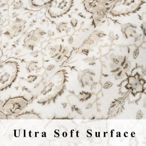 HY HAOYUNLAI Washable 2x3 Entryway Area Rug Non-Slip Slim-Profile Carpet - color: Ivory, size: 2' x 3' (Rectangular)