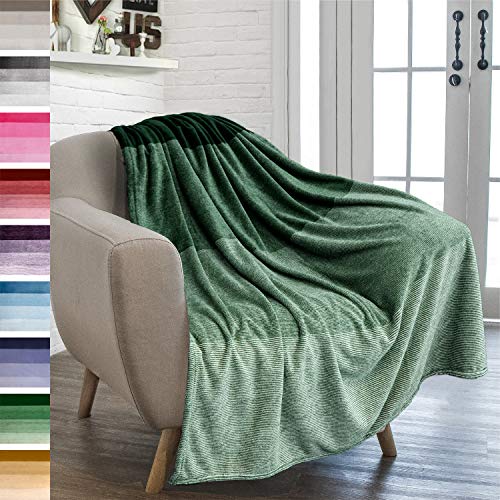 PAVILIA Green Ombre Fleece Throw Blanket for Couch Sofa Bed, 50x60 - color: Gradient - Green, size: 50 x 60 Inches - Throw