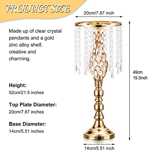 Funrous 6 Pcs 19.3" Gold Metal Flower Table Centerpieces for Wedding