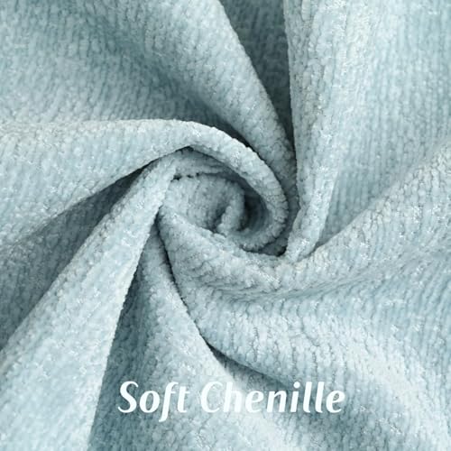 FUTEI Pack of 2 Chenille Soft Throw Pillow Covers 16x16 Inch, Light Blue - color: Light Blue, size: 16" x 16" (Pack of 2)