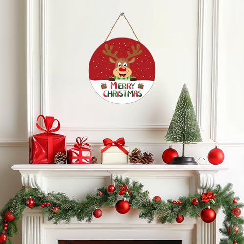Christmas Door Decorations Cute Reindeer Christmas Wall Decor Hanging Sign