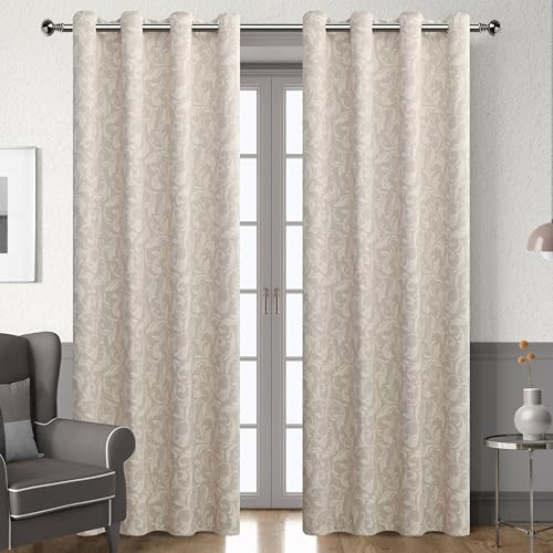 Blackout Curtains for Bedroom, Cocoa Window Drapes 54 Inch Length for Living Room, Thermal Insulated Grommet Curtains, 2 Panels - color: Cocoa, size: 52"W x 54"L (Pack of 2)