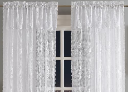 Warm Home Designs Pair of 2 54 x 84 White Crochet Curtains. SIC White 84” - color: White, size: 54"W x 84"L (Pack of 2)