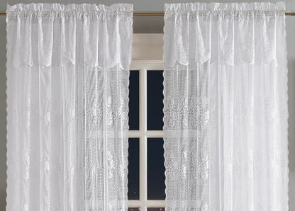 Warm Home Designs Pair of 2 54 x 84 White Crochet Curtains. SIC White 84” - color: White, size: 54"W x 84"L (Pack of 2)