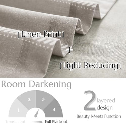 jinchan Striped Linen Valance Taupe Gray Farmhouse 18 Inch 1 Panel - color: Nautical Striped Taupe Gray, size: 50"W x 18"L (Pack of 1)