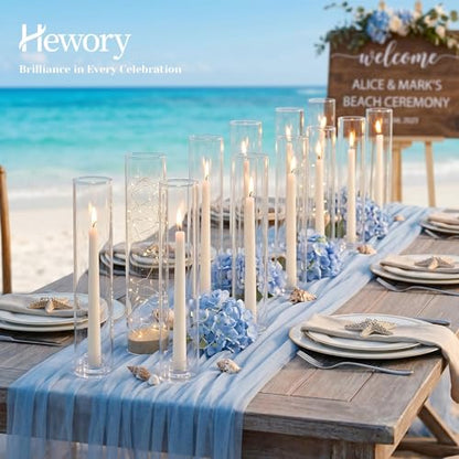 Hewory Hurricane Glass Candle Holders: 24 PCS Chimney Covers Bulk 12.6" H