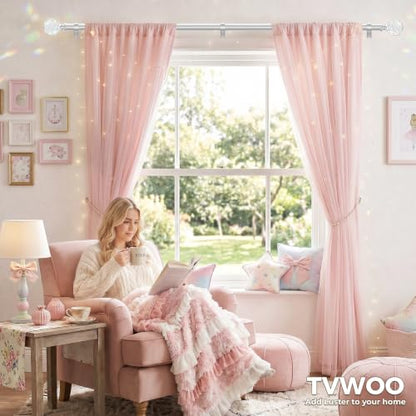 TVWOO Silver Rainbow Curtain Rod Adjustable Heavy Duty Crystal Ball,66-120" - color: Silver, size: 66-120" ( 1pack )