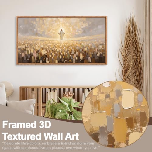 Texture Jesus Canvas Wall Art Set,Jesus Blessing Crowds Framed Wall Decor - color: 3d Modern Jesus Wall Art, size: 40"L x 20"W