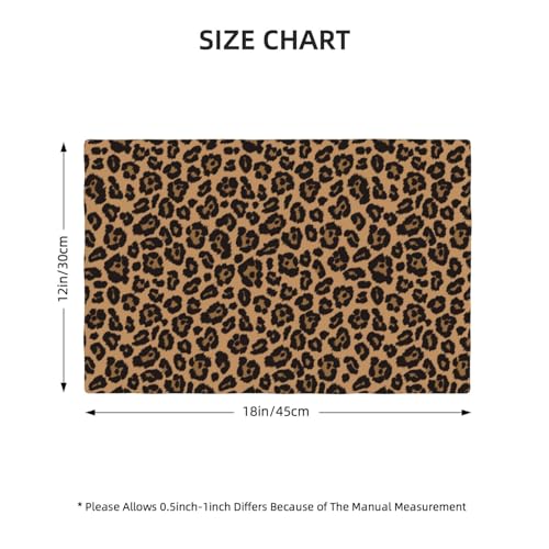 Black Brown Leopard Placemats Set of 4 Linen Washable 12x18 inch - color: Leopard