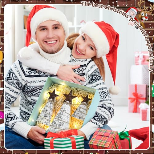 Bucherry 3 Pcs Wooden Christmas Tree Tabletop Decoration