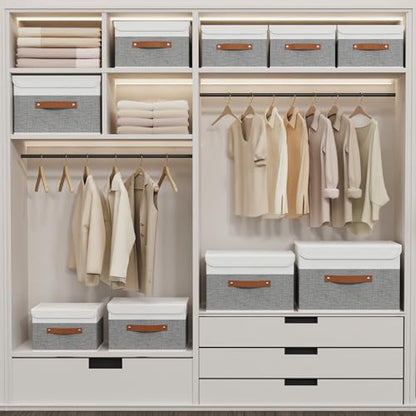 Yawinhe Collapsible Storage Boxes,White/Grey,10.2x7.9x6.7in,5-Pack - color: White/Grey, size: S/(5 Pack)