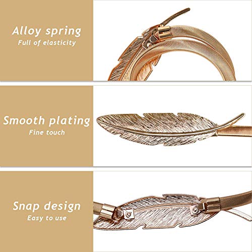 6Pack Aluminum Alloy Spring Design Curtain Holdbacks - Leaf Carving Design Ties for Drapes - Modern Style - Gold Feather Finish - color: Gold Feather