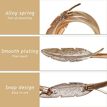 6Pack Aluminum Alloy Spring Design Curtain Holdbacks - Leaf Carving Design Ties for Drapes - Modern Style - Gold Feather Finish - color: Gold Feather
