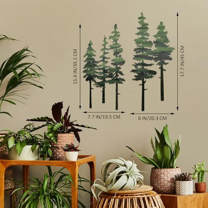 ESTART Metal Pine Tree Wall Art, Metal Tree Wall Decor - color: Green