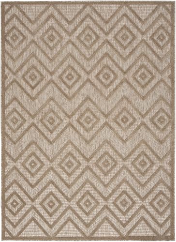 Nourison Home Versatile Natural Beige 6' x 9' Area Rug - Easy Clean, Non Shedding, Bed Room, Living Room, Dining Room, Kitchen (6' x 9') - color: Natural Beige, size: 6' x 9' (Rectangular)