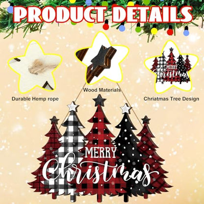 BBTO Christmas Wreath for Front Door Xmas Door Sign(Christmas Tree) - style: Christmas Tree