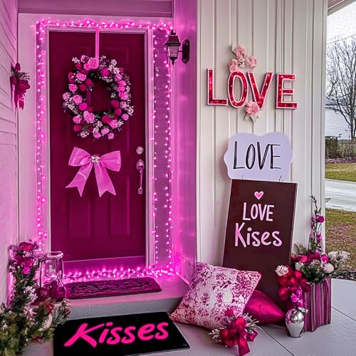 JMEXSUSS 200 LED Room Fairy Lights, 66 ft Pink Lights Outdoor Waterproof - color: Pink, size: 66FT 200LED