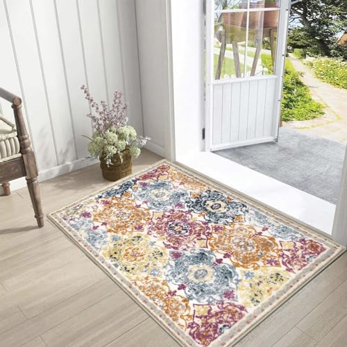 Vaukki Hallway Runner 2x3 ft, Colorful Vintage Shaggy Soft Kitchen Rug - color: Colorful, size: 2' x 3'(Runner)