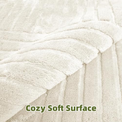 Beige Solid Area Rug 6x9, Washable Rugs for Living Room Bedroom - color: Light Beige, size: 6' x 9' (Rectangular)