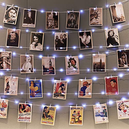 HXWEIYE 120LEDs Photo Clips String Light, 40Ft USB, Remote, 8 Modes & Timer - color: White, size: 40 Feet, 120 LEDs, USB Powered, 8 Modes