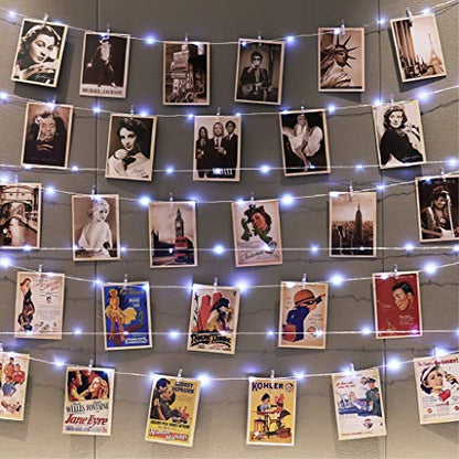 HXWEIYE 120LEDs Photo Clips String Light, 40Ft USB, Remote, 8 Modes & Timer - color: White, size: 40 Feet, 120 LEDs, USB Powered, 8 Modes