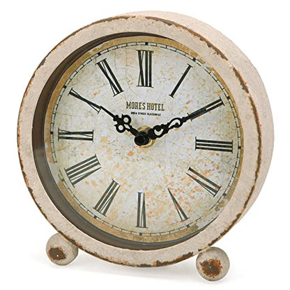 NIKKY HOME Vintage Metal Table Clock, Silent Non-Ticking