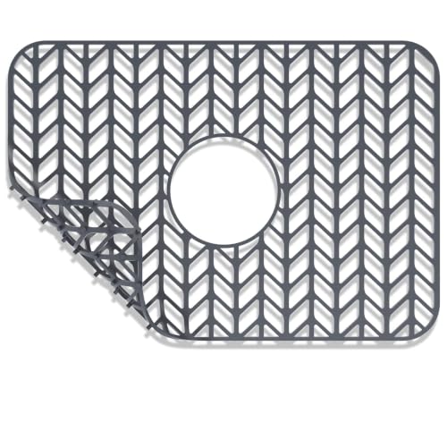 AWOKE Silicone Sink Protectors for Kitchen Sink 18.2"x 12.5" Center Drain - size: 18.2' x 12.5 Center Drain