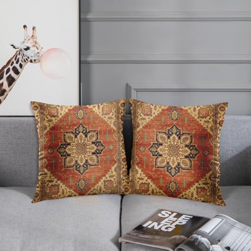 Britimes Throw Pillow Covers Set of 2, 18 x 18 Inch, Kilim Aztec - color: Ethnic Tribal 26, size: 18" x 18" (Pack of 2)