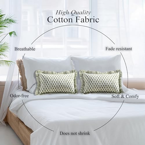 CPC Emerald Green Block Print Ruffle Sham Pillow Cover 12x20 Inch Pack of 1 - color: Emerald Green, size: 20" x 12" (Pack of 1)