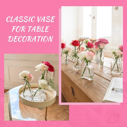 33pcs Glass Small Bud Vases Set - 9 Styles Clear Bud Vase - color: Clear Set of 33