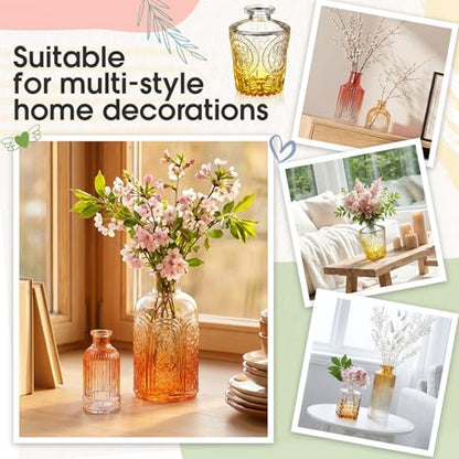 Yaomiao 30 Pcs Glass Bud Vases Centerpieces, Orange Yellow Gradient Series - color: Orange Yellow Gradient Series