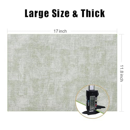 Homaxy PU Faux Leather Placemats for Dining Table, Set of 6, Grass Green - color: Grass Green