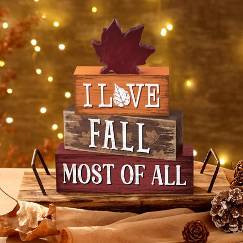 Yousoontic 4 Pcs Fall Maple Leaf Figurines Set, Rustic Farmhouse Decor - style: Autumn Maple Leaf