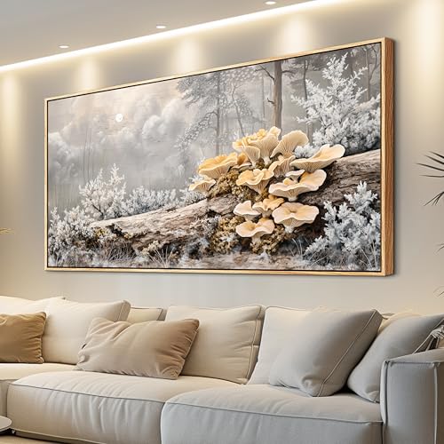 QIYILEXWART Canvas Wall Art For Living Room Wall Decor For Bedroom Office Wall Decoration Moonlit Forest Mushroom Landscape Painting Farmhouse Pictures Artwork Room Aesthetic Home Decor 20x40 In - color: Moonlit Forest Mushroom Print, size: 40"L x 20"W