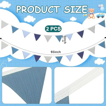 Oudain 2 Pcs Pennant Banner Flags Nursery Garland Triangle, Bright Color - color: Bright Color