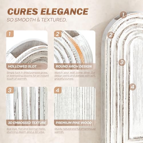 EOSAHR Wall Vase: Wall Planter for Indoor Plants & Fake Flowers, Whitewash - color: Whitewash