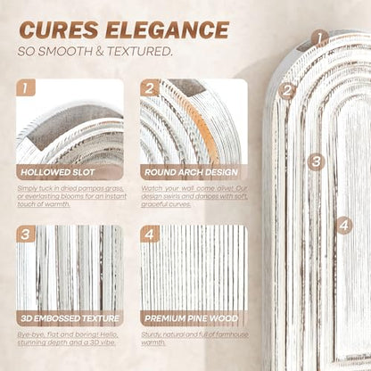 EOSAHR Wall Vase: Wall Planter for Indoor Plants & Fake Flowers, Whitewash - color: Whitewash