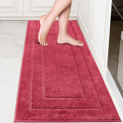 PURRUGS Kitchen Runner Rug, Kitchen Mat, 24" x 59", Burgundy Red - color: Burgundy Red, size: 24" X 59"