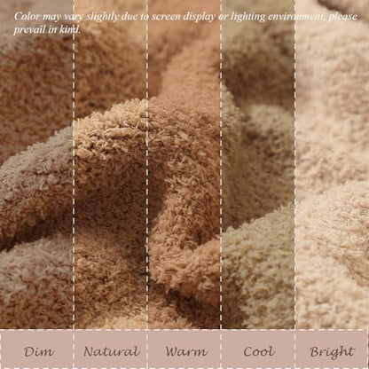 bearberry Knit Throw Blanket 60x80 Camel Super Soft Plush for Couch - color: Camel, size: Twin(60″x80″)