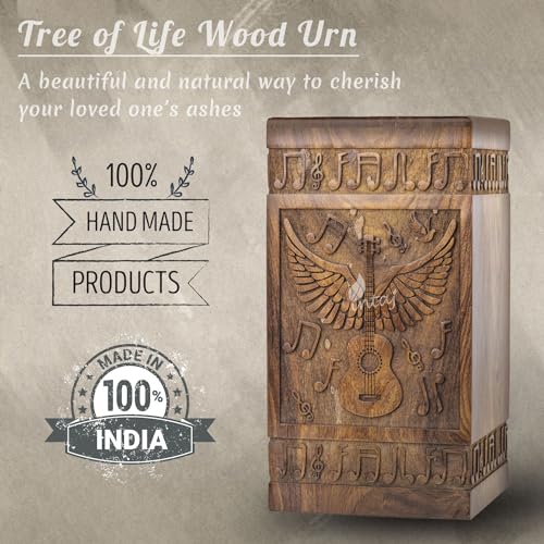 Guitar Wings Keepsake Urns for Human Ashes, Set of 4, Rosewood - color: Rosewood, size: Keepsake Set of 4 (20 Cu In Each)